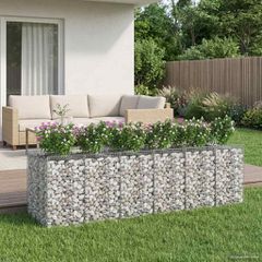Ανασηκωμένο κρεβάτι gabion 3 τμχ. 300 x 100 x 100 cm Ασημί 3422227