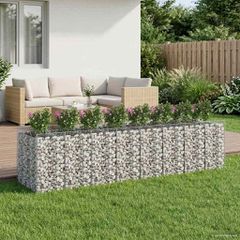 Ανασηκωμένο κρεβάτι gabion 4 τμχ. 400 x 100 x 100 cm Ασημί 3422228