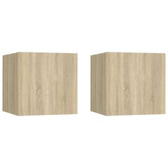 vidaXL Κομοδίνα 2 τεμ. Sonoma Δρυς 30,5 x 30 x 30 εκ. από Επεξ. Ξύλο