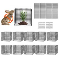 VEVOR 10 Pack Plant Protector from Animals, 12'' x 12'' Chicken Wire Plant Protector, Plant-cles for Outdoor Plant, λουλούδια & λαχανικά, Keeps Bunny Chicken Squirrels Out, 40pcs Metal Mesh