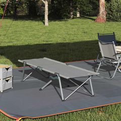 vidaXL Αναδιπλούμενο Κρεβάτι Κάμπινγκ Γκρι 194 x 62,5 x 42,5 εκ