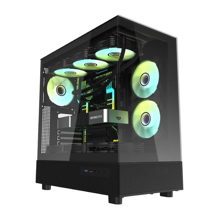 Darkflash DPX90 θήκη υπολογιστή (μαύρο) + 3 ανεμιστήρες