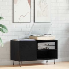 vidaXL Ντουλάπι δίσκων βινυλίου Μαύρη Οξυά 85 x 38 x 48 εκ