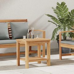 vidaXL Τραπεζάκι σαλονιού με ράφι Καφέ 50 x 35 x 45 cm Στερεό Ξύλο Τίκ