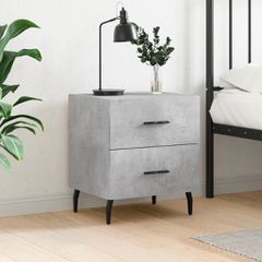 vidaXL Κομοδίνο Γκρι Σκυροδ. 40 x 35 x 47,5 εκ. από Επεξεργασμένο Ξύλο