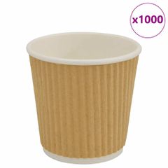 vidaXL Χάρτινα κύπελλα καφέ 1000 τεμάχια 4oz 100ml καφέ