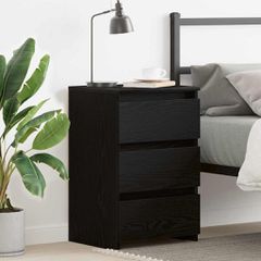 vidaXL Κομοδίνο Μαύρη Οξυά 40 x 35 x 62,5 εκ. Επεξεργασμένο ξύλο
