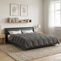 vidaXL Χειμερινό Παπλωματοθήκη 220 x 240 cm Χειμώνας Ανοιχτό γκρι