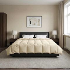 vidaXL Χειμερινό Παπλωματοθήκη 220 x 240 cm Χειμώνας Κρεμ Αναπνεύσιμο