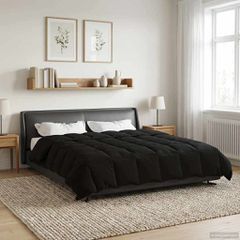 vidaXL Χειμερινό Παπλωματοθήκη 220 x 240 cm Χειμώνας Μαύρο Αναπνεύσιμο