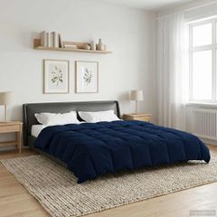 vidaXL Χειμερινό Παπλωματοθήκη 220 x 240 cm Χειμώνας Σκούρο Μπλε