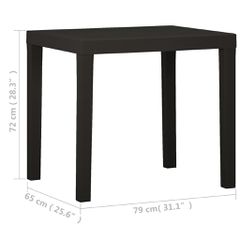 vidaXL Τραπέζι Κήπου Ανθρακί 79 x 65 x 72 εκ. από Πλαστικό-thumb-4