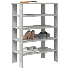 Ράφι παπουτσιών vidaXL Γκρι μπετόν 61x32x87,5 cm Κατασκευασμένο ξύλο