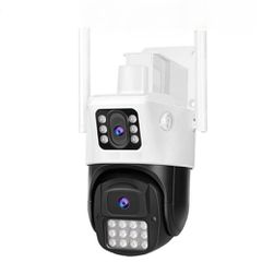 WiFi IP Κάμερα Ασφαλείας Dual Lens 4MP με Διπλό Φακό, Σειρήνα & Φάρο – Tuya Smart / Smart Life