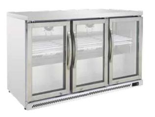 ΠΡΟΣΦΟΡΑ!!! KARAMCO RB-320HS-SS (135x53,6x84cm - 328Lit - 350Watt/230V / +2/+10°C ) Επιτραπέζιο Ψυγείο Βιτρίνα Back Bar με 3 Συρόμενες Πόρτες - Inox / Λευκό