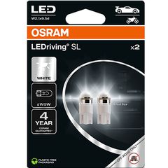 2825DWP-2BL - OSRAM LED Σετ Λάμπες Led 12V 1W T10 ακάλυκη W2.1x9.5d Ψυχρό Λευκό 6000K Blister 2 St.