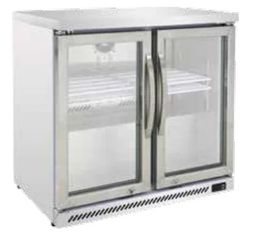 ΠΡΟΣΦΟΡΑ!!! KARAMCO RB-220HS-SS (90x53,6x84cm - 212Lit - 280Watt/230V / +2/+10°C ) Επιτραπέζιο Ψυγείο Βιτρίνα Back Bar με 2 Συρόμενες Πόρτες - Inox / Λευκό