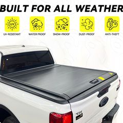 Volkswagen Amarok 2010-2022 ( 4 DOOR ) Χειροκίνητο Ρολό Αλουμινίου (Roll Shutter / Canopy Cover /Καπάκι Καρότσας )-thumb-2