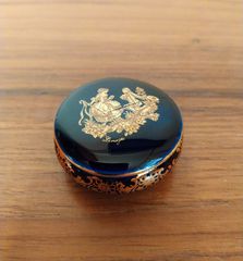 Limoges Castel France μικρό κουτάκι πορσελάνης cobalt blue