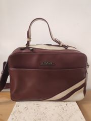 DOCA Bowling Bag | Bordeaux & Εκρού | Vintage Style | Χέρι & Ώμος