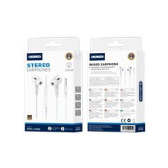 JELLICO Wired Earphones EP3A Jack 3.5mm with Microphone 1.2M - White