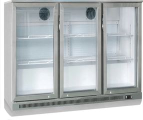 ΠΡΟΣΦΟΡΑ!!! KARAMCO GN-320L (134x55x86cm) Επιτραπέζιο Ψυγείο Βιτρίνα Back Bar με 3 Ανοιγόμενες Πόρτες +2/+10°C - Inox/Λευκό