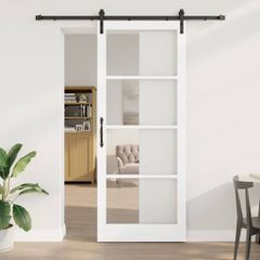 Συρόμενη Πόρτα ORKDAL Λευκό και Μαύρο 93 x 232 εκ. 3331872