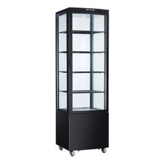 ΠΡΟΣΦΟΡΑ!!! KARAMCO CL-238BLACK (238 Lit - +2/+10°C) Επιδαπέδια Ψυχόμενη Βιτρίνα Μαύρη 4 Όψεων 51,5x48,5x169cm