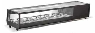 ΠΡΟΣΦΟΡΑ!!! KARAMCO CS-132A/FS-132Z (180x40,6x31,8cm)Επιτραπέζια Ψυχόμενη Βιτρίνα SUSHI με Λεκανάκια GN