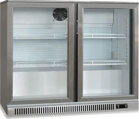 ΠΡΟΣΦΟΡΑ!!! KARAMCO GN-220L (90x55x86cm) Επιτραπέζιο Ψυγείο Βιτρίνα Back Bar με 2 Ανοιγόμενες Πόρτες +2/+10°C - Inox/Λευκό