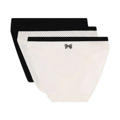 Dim Γυναικεία Βαμβακερά Σλιπ 3 Τεμαχίων Black White Collection