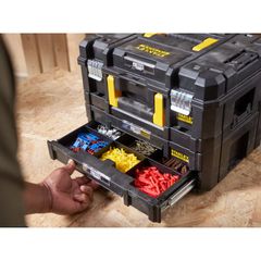 Stanley Εργαλειοθήκη συστήματος TSTAK 21,5L μαύρη με 2 συρταριέρες και μεταλλικά κλείστρα (FMST1-71981)