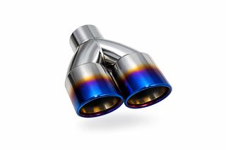Διπλή Απόληξη Εξάτμισης Roll Burnt (Titanium look)