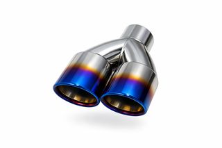 Διπλή Απόληξη Εξάτμισης Roll Burnt (Titanium look)