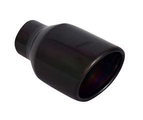 Μονή Απόληξη Εξάτμισης Roll Μαύρο - 90mm