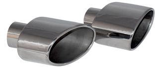 Μονή Οβάλ Απόληξη Εξάτμισης Roll 155x90 (Ζευγάρι) - Μαύρο