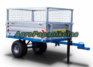 Τρείλερ για τρακτέρ με μηχανική ανατροπή 1000kg και γαλβανιζέ παραπέτα MT1000-M