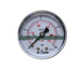 ΜΑΝΟΜΕΤΡΟ ΑΕΡΟΣ ΒΑΣΗ ΠΙΣΩ Φ50mm- ΠΑΣΟ 1/8"- ΠΙΕΣΗ 0-16bar