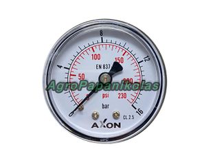 ΜΑΝΟΜΕΤΡΟ ΑΕΡΟΣ ΒΑΣΗ ΠΙΣΩ Φ50mm- ΠΑΣΟ 1/4"- ΠΙΕΣΗ 0-16bar