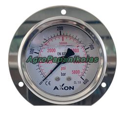 ΜΑΝΟΜΕΤΡΟ ΝΕΡΟΥ ΓΛΥΚΕΡΙΝΗΣ ΜΕ ΒΑΣΗ ΠΙΣΩ Φ63mm ΚΑΙ ΦΛΑΝΤΖΑ Φ85mm-ΠΑΣΟ 1/4"-ΠΙΕΣΗ 0-400bar