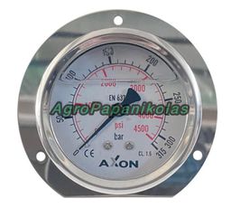 ΜΑΝΟΜΕΤΡΟ ΝΕΡΟΥ ΓΛΥΚΕΡΙΝΗΣ ΜΕ ΒΑΣΗ ΠΙΣΩ Φ63mm ΚΑΙ ΦΛΑΝΤΖΑ Φ85mm-ΠΑΣΟ 1/4"-ΠΙΕΣΗ 0-315bar