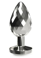 ToyJoy Anal Play Disco Diamond Plug Large - Silver-thumb-1