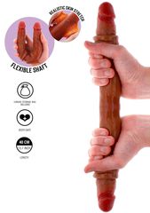 ToyJoy Get Real Foreskin Double Dong 40 cm - Caramel skin tone