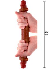 ToyJoy Get Real Foreskin Double Dong 35 cm - Caramel skin tone