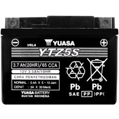 YUASA AGM YTZ5S 12V 3.7Ah 65A (CCA)