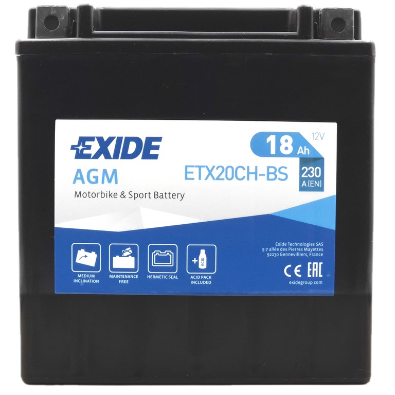 EXIDE AGM ETX20CH-BS 12V 18Ah 230A (EN)