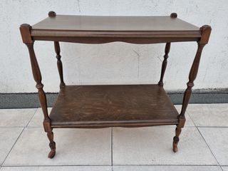 Vintage Βοηθητικό Τραπεζάκι / Stand Τηλεόρασης με Ροδάκια (Λυόμενο)