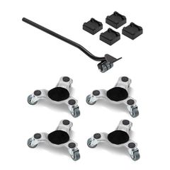 VEVOR Furniture Dolly, χωρητικότητα φόρτωσης 440 λίβρες, 3 Τροχοί Ατσάλι 6,3" Tri-dolly Heavy Duty Mover με τριγωνικό περιστρεφόμενο τροχίσκο, πάνελ από ανθρακούχο χάλυβα, Σετ εργαλείων ανύψωσης επίπλ