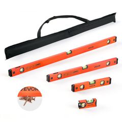 VEVOR Torpedo Level, 4 τεμαχίων (120/300/600/1000 mm), Σετ εργαλείων Magnetic Leveler από κράμα αλουμινίου, με διαφανή 3 πράσινα φιαλίδια, κρεμαστή τρύπα, μέτρηση πολλαπλών γωνιών δοκού κουτιού για αν