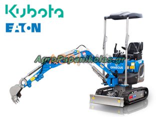 Μίνι τσαπάκι 1.2T, Diesel Kubota, με περιστροφή στην μπούμα, πτυσσόμενες ερπύστριες, πλαϊνούς μοχλούς χειρισμού και γραμμή σφύρας EB12-PRO
